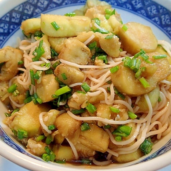 茄子が主役　❤焼き茄子素麺❤